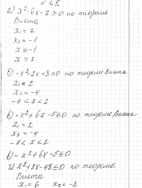 Изображение Упр.1.5 ГДЗ Мордкович 9 класс