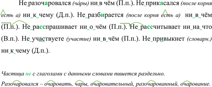 Изображение Составьте с данными глаголами словосочетания «глагол + отрицательное местоимение с предлогом». Обозначьте падеж местоимений. Подберите однокоренные слова к выделенному...